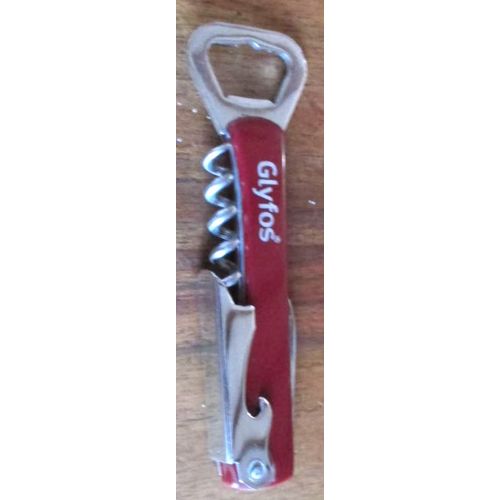 Couteau Multi Usage Avec Dcapsuleur Et Tire-Bouchon-Rouge Marqu Glyfos-Jamais Utilis