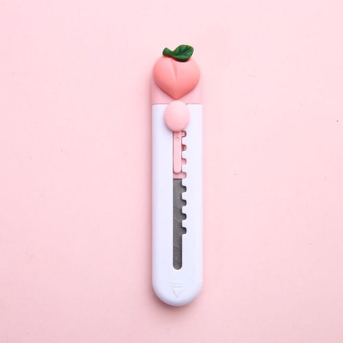 Couteau Utilitaire De Dessin Mignon,Coupe-Papier,Ouvre-Bote Express,Document Portable,Fruit,toile,Emballage,Papeterie,A7120,1 Pice - Type Peach
