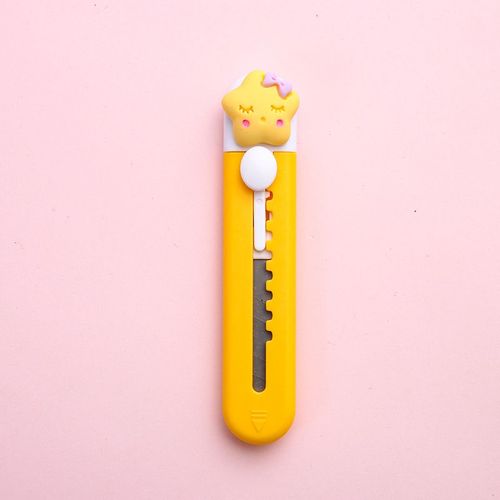 Couteau Utilitaire De Dessin Mignon,Coupe-Papier,Ouvre-Bote Express,Document Portable,Fruit,toile,Emballage,Papeterie,A7120,1 Pice - Type Yellow Star