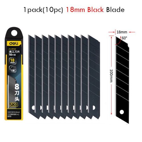 Couteau Utilitaire Multifonction En Acier Inoxydable,Porte-Couteau  Papier Peint,Couteau De Coupe Robuste Durable,Noir Et Argent,6 En 1,18mm,25mm - Type 10black Blades(18mm)
