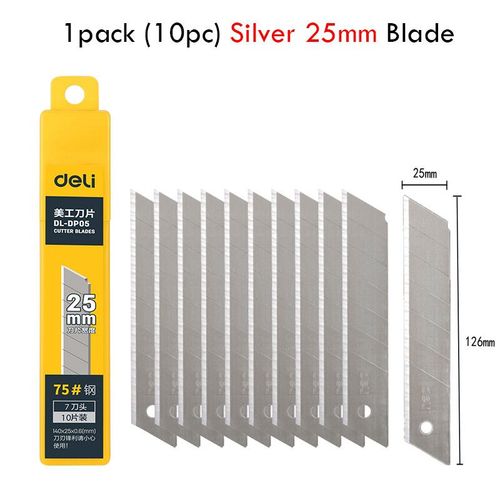 Couteau Utilitaire Multifonction En Acier Inoxydable,Porte-Couteau  Papier Peint,Couteau De Coupe Robuste Durable,Noir Et Argent,6 En 1,18mm,25mm - Type 10silver Blades(25mm