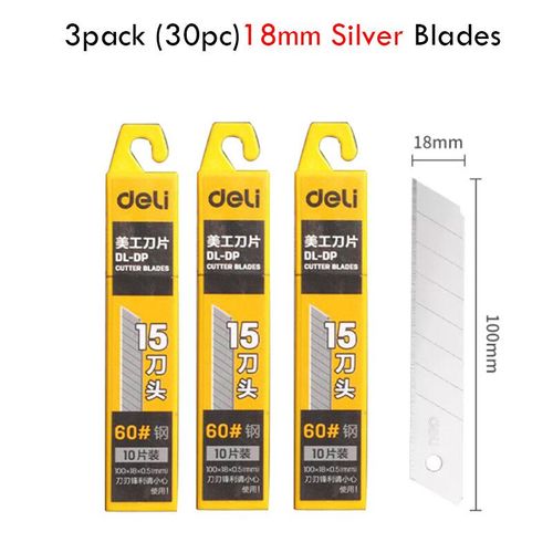 Couteau Utilitaire Multifonction En Acier Inoxydable,Porte-Couteau  Papier Peint,Couteau De Coupe Robuste Durable,Noir Et Argent,6 En 1,18mm,25mm - Type 30silver Blades(18mm