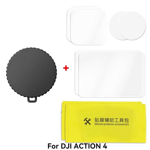 Couvercle anti-poussire pour objectif d'appareil photo,protection d'objectif en silicone antidrapant pour DJI - For Action 4 Set 1