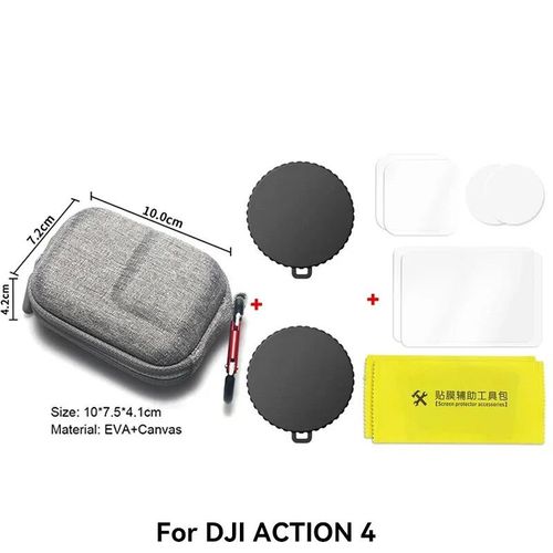 Couvercle anti-poussire pour objectif d'appareil photo,protection d'objectif en silicone antidrapant pour DJI - For Action 4 Set 4
