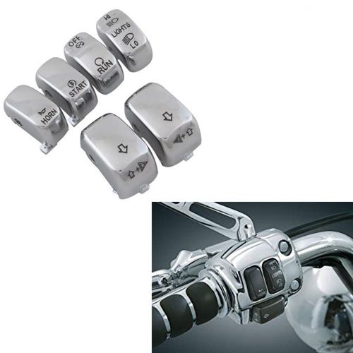 Couvercle De Capuchon De Bouton De Botier De Commutateur De Commande Manuelle Chrom 6 Pices, Pour Modles Harley-Davidson \ 