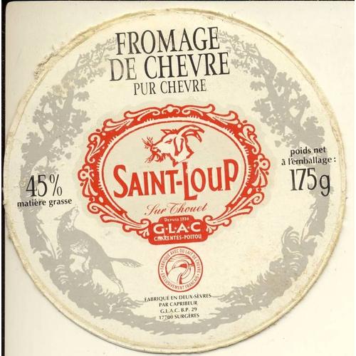 Couvercle De Fromage - Fromage De Chvre Saint Loup