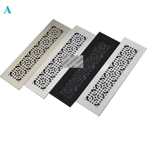 Couvercle De Grille D'aration En Aluminium,Carr,Rectangle,100mm De Large,A,C,Meubles,Cisco,Ponage,Or,Argent,256,Noir,Blanc,Laque - Type A Pattern-330mm Matte Black