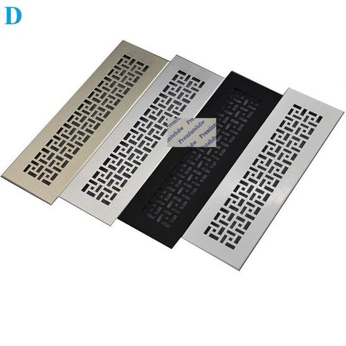 Couvercle De Grille D'aration En Aluminium,Carr,Rectangle,100mm De Large,A,C,Meubles,Cisco,Ponage,Or,Argent,256,Noir,Blanc,Laque - Type D Pattern-330mm Matte Black