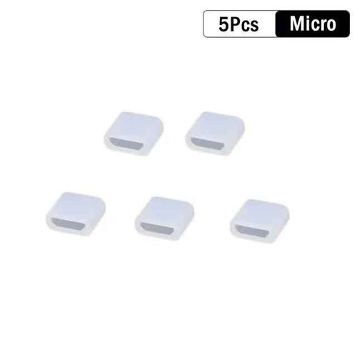 Couvercle de protection en Silicone pour cble de donnes,Port de chargement,bouchon Anti-poussire pour IOS Type C Micro USB,protecteur pour ligne de donnes - Type 5Pcs Micro USB