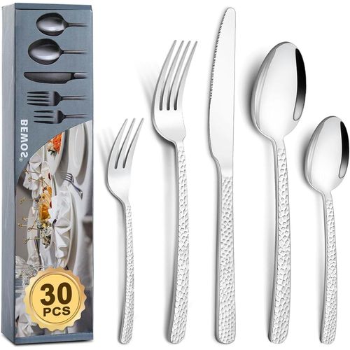 Couverts 30 Pices Pour 6 Personnes, Couverts De Table En Acier Inoxydable, Set Couverts De Table Polis Miroir, Couvert, Se[87]