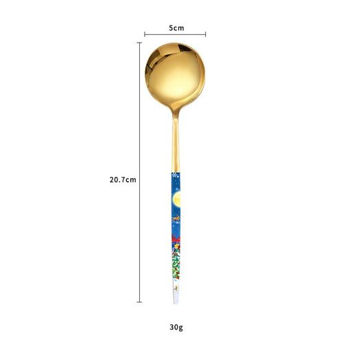 Couverts De Nol En Acier Inoxydable, Couleur Or, Service De Table, En Acier Inoxydable, Argenterie, Couteau, Fourchette, Cuillre, Service De Table Pour La Maison