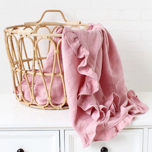 Couverture  Volants Avec Nom De Bb,Couette En Coton,Serviette De Bain - Type Mauve-120x120cm