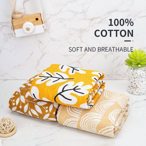 Couverture D'emmaillotage En Mousseline 120x110cm, Toutes Saisons, Poussette, Serviette De Bain Pour Nouveau-N, Multifonction, Enveloppe Pour Bb, Couette, Drap De Berceau