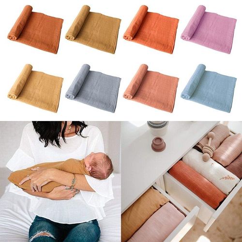 Couverture De Bb En Gaze Douce 120x120cm, Enveloppe D'emmaillotage Pour Nouveau-N, Sac De Nuit, Housse De Poussette, 1 Pice