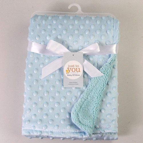 Couverture Doudou Double Couche En Peluche Pour Bb,paisse Et Douce,Sourire,Printemps Et Automne - Type Bleu