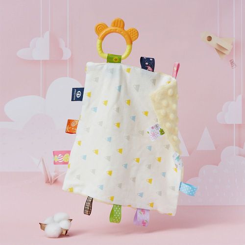 Couverture En Coton Pour Bb,Douce,Avec tiquette Pois,Pour,Serviette Apaisante,Jouet De Sommeil Mignon Pour Enfants,Bavoir,Serviette De Salive - Type Triangle