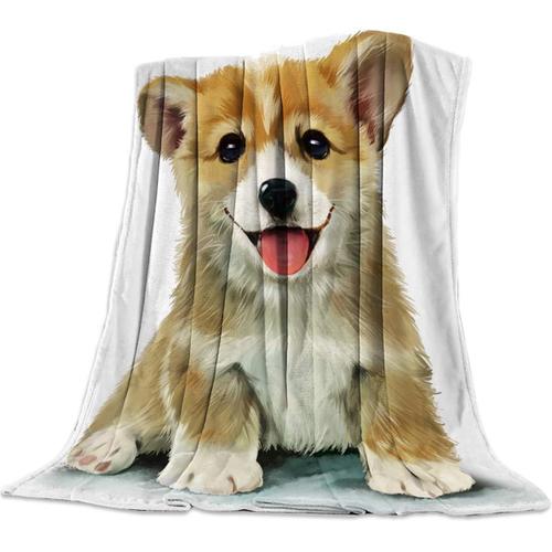 Couverture En Flanelle Mignon Chien Japonais Shiba Inu Confortable 9-60x80 Pouces