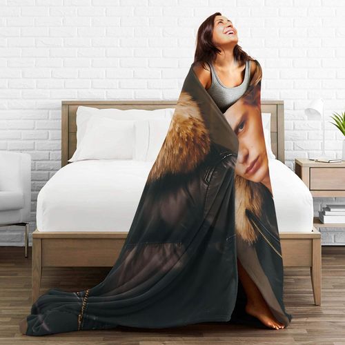 Couverture En Flanelle Ultra Douce Inspiree De Jeremy Dufour - Light Et Chaude, Imprime Portrait lgant, Multi-Usages Pour La Maison, Le Bureau, Les Voyages En Voiture, Cadeau Douille