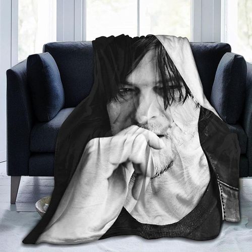 Couverture En Flanelle Ultra Douce Norman Reedus Daryl Dixon Couverture En Peluche Imprimee 3d Pour Chambre A Coucher, Salon, Dortoir, Decoration En Toutes Saisons Produit Recommand Po