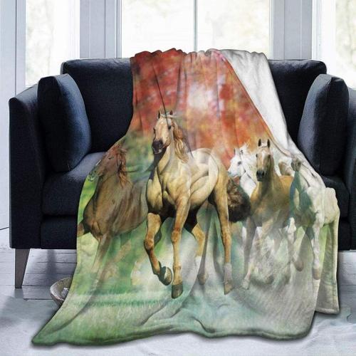 Couverture Jaune Cheval Motif Animal Jeter Couverture Couverture Ultra Douce Couverture De Lit Lgre Couette