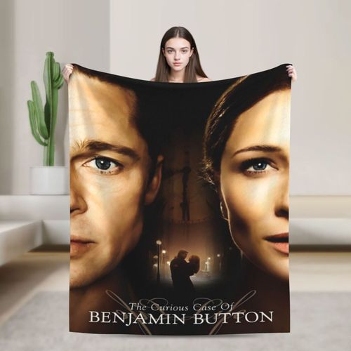 Couverture Unisexe En Flanelle Polaire Glamour Inspiree De L'trange Histoire De Benjamin Button, Douce Et Confortable, Ideale Pour Le Bureau Et Le Canape, En Polyester Tricot Imprim