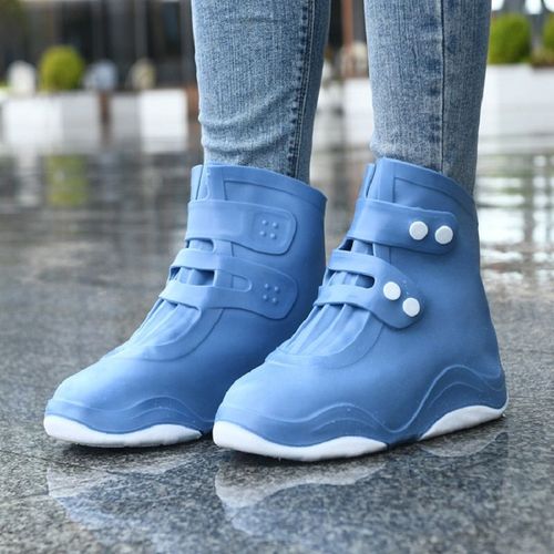 Couvre-Chaussures Rutilisables  Double Bouton Pour Femmes Et Hommes,Gales De Rinage Impermables Pour La Saison Des Pluies,Couvre-Chaussures Pour Femmes - Type Dusty Blue-L Fit Shoes 37-39