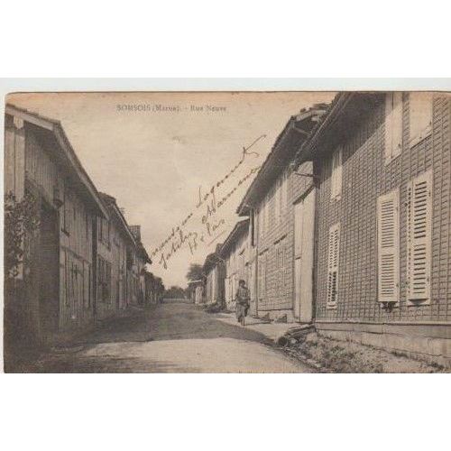 Cpa - Somsois Marne - 51290 - Anime - Une Jeune Cycliste - Rue Neuve Editions Bralle - Vers Le Mont Ardoin - crite Date Du 27 Fvrier 1918