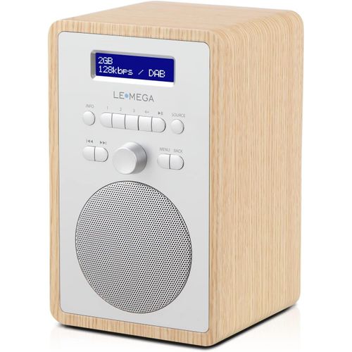 Cr2 + Digital Radio Dab/Dab+/Fm,Wooden Box,Double Alarm And Clock,Standby/Repeat,20 Preset Stations,Music Headphones,Ac Adapter  Weie Eiche Oak Finish