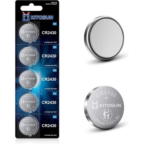 Cr2430 Pile Lithium Bouton Batterie 3v-5 Pices 3 Volt Cr 2430 Piles Pour Volvo Voitures Tlcommande Montre Intelligente Fossil Hybrid Horloge Systme De Scurit Radio (5 Pices)