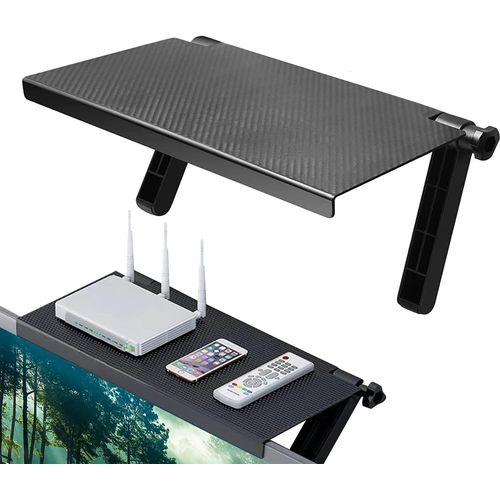 Cran RGlable TagRe Tablette (Noir) SupRieure Pour Moniteur Pliable Moniteur Tv Shelf TagRe Pour Decodeur Cran Rack Moniteur Pliable Support Pour Tv Box, Routeur, TLCommande