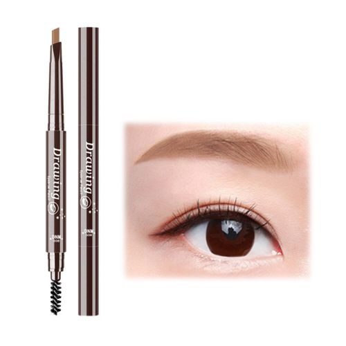 Crayon A Sourcils Automatique A Double Tete, Crayon A Sourcils Naturel, Stylo A Sourcils Etanche Et Durable Avec Brosse A Sourcils