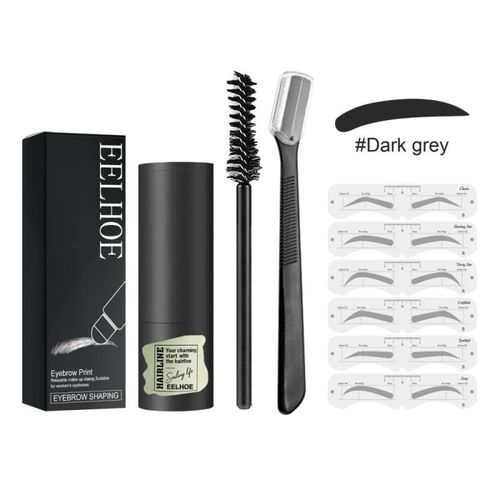 Crayon  Sourcils En Une tape, Kit De Mise En Forme Durable, Contour Des Sourcils, Tampon  Sourcils Avec 6 Paires De Pochoirs Rutilisables