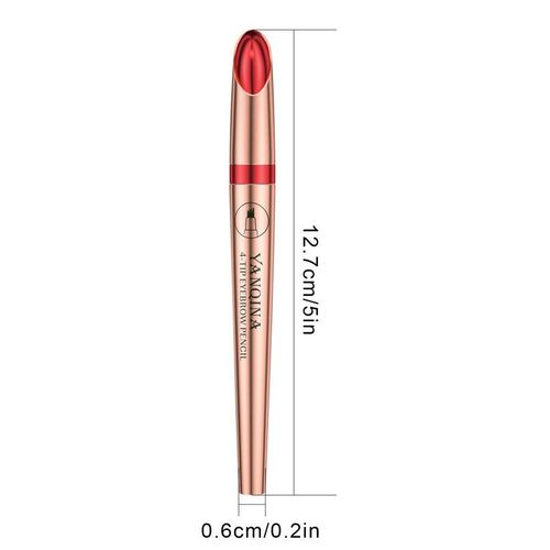 Crayon  Sourcils Sauvage, Stylo De Maquillage, 4 Points, Cration D'apparence Naturelle, Remplissage Prcis, Clairsem