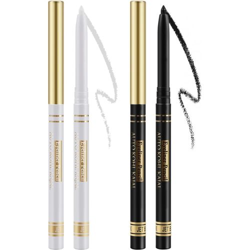 Crayon Eyeliner Gel Waterproof, Set D'eyeliner Crme Noir Et Blanc, Eyeliner Longue Dure Et Anti-Bouloche Pour Maquillage Des Yeux Mat
