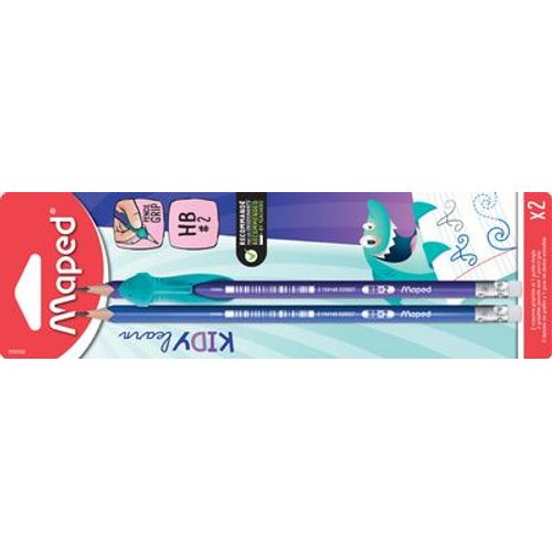 Crayons Graphite - Hb - Avec Guide Doigts Amovible - Embout Gomme - Scolaire - Maped