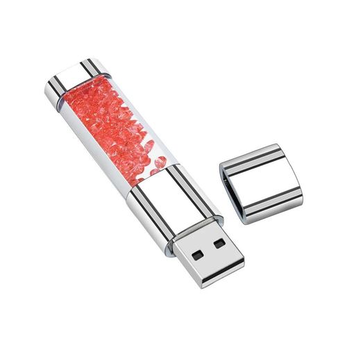 Creative Crystal et LED Light Pendrive 2.0 USB Flash Pen Drive, Memory Stick carte mmoire cadeau de mariage-128 Go-Rouge