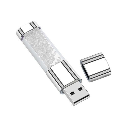 Creative Crystal et LED Light Pendrive 2.0 USB Flash Pen Drive, Memory Stick carte mmoire cadeau de mariage-32 GO-Argent