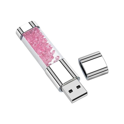 Creative Crystal et LED Light Pendrive 2.0 USB Flash Pen Drive, Memory Stick carte mmoire cadeau de mariage-4 GO-Rose