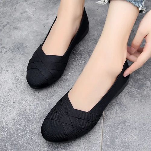 Cresfimix-Chaussures  Plateforme Plate En Toile Noire Pour Femmes,Chaussures Blanches Pour Adolescents,Chaussures  Enfiler Pour tudiants,Mode Scolaire,B5711b - 35
