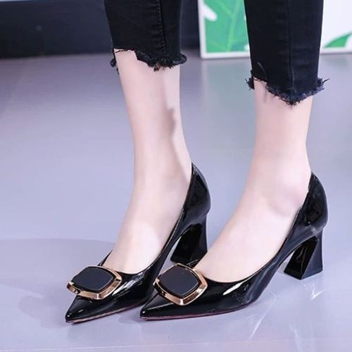 Cresfimix-Chaussures  Talons Aiguilles En Cuir Vert Et Noir Pour Femmes,Sandales De Bureau, La Mode,Zapatos Dama A6047 - 37
