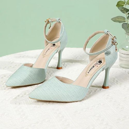 Cresfimix-Escarpins Argents  Talons Hauts Pour Femmes,Chaussures De Mariage Confortables  Enfiler,Pointues, La Mode,E5044,93ts - 36