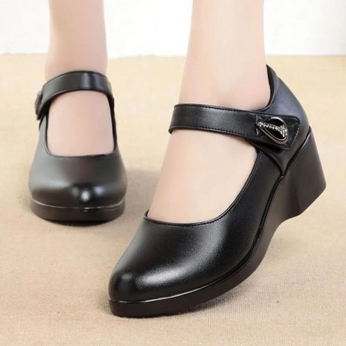 Cresfimix-Escarpins Classiques En Cuir Pu Pour Femme,Chaussures Lgres,Rondes,Noires, Talons Carrs,Pour Le Bureau,C6446c - 39