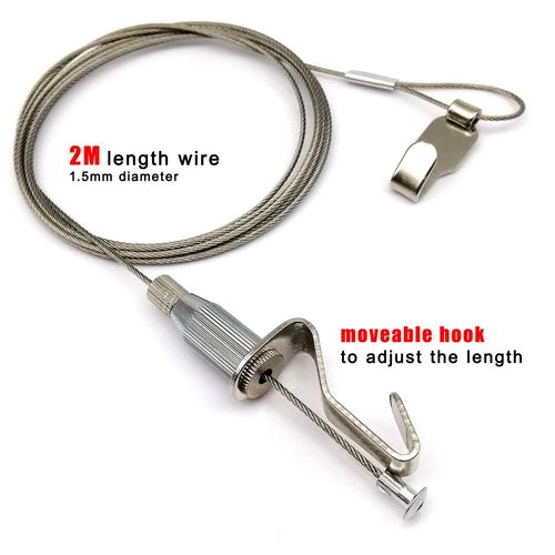 Crochet De Suspension Rglable En Fil D'acier Inoxydable Pour Photo, Peinture  L'huile, Lumire, Travail D'art, Spectacle, Rail De Chute, Plafond, Longueur De 2m