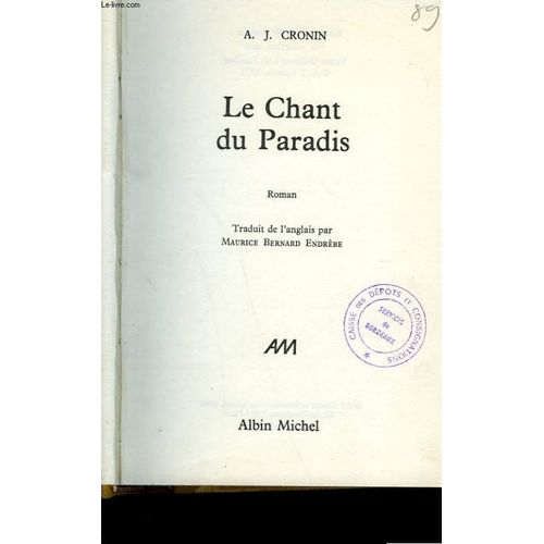 Le Chant Du Paradis   de Cronin-A J