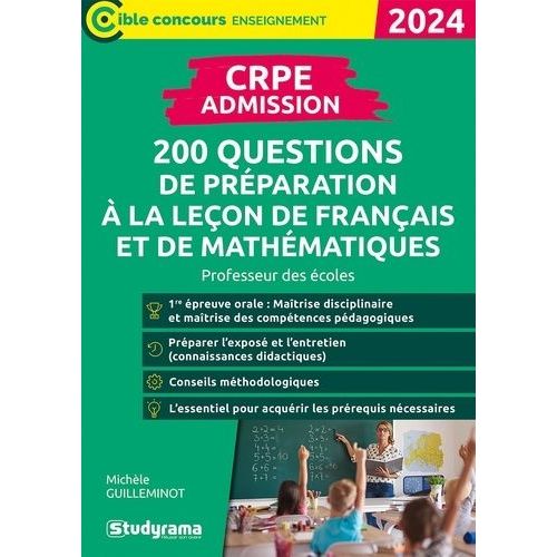 Crpe-Admission 200 Questions De Prparation  La Leon De Franais Et De Mathmatiques    Format Beau livre 