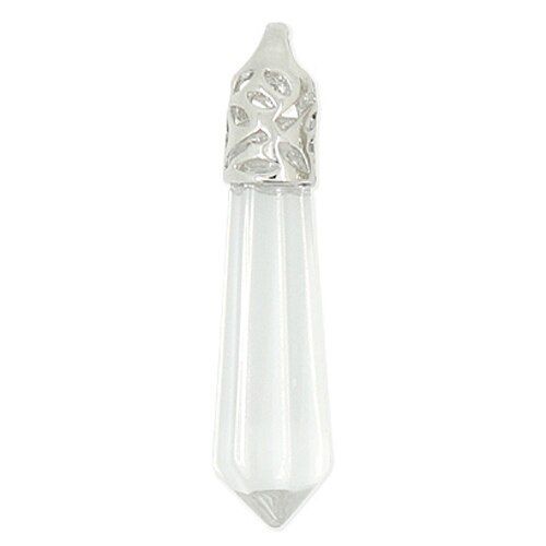 Csja Perles En Pierre Gemme Naturelle Reiki, Sable Bleu, Prisme Hexagonal, Point De Gurison, Collier En Opale, Pendentifs Pour Hommes Et Femmes, Bijoux E004