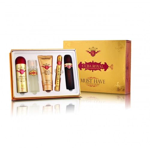 Cuba Royal Edt 100 Ml + Edt 35 Ml + Aftershave 100 Ml + B/Spray 200 Ml + S/Gel 200 Ml Set Regalo