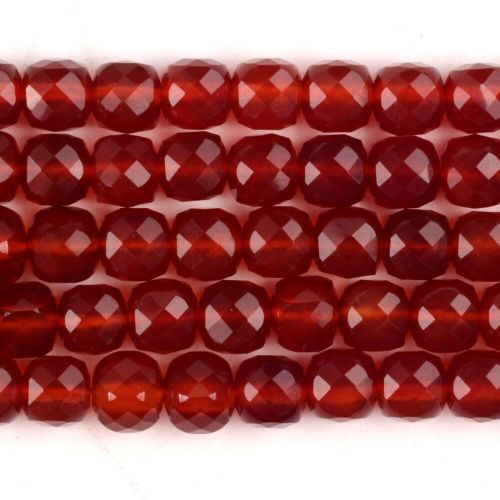 Cube De Pierre D'onyx Rouge  Facettes Naturelles, Perles D'espacement Amples De Forme Carre Pour La Fabrication De Bijoux, Bricolage Bracelet Fait  La Main 4.8 5.5mm