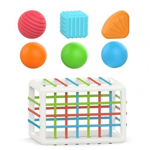 Cube De Puzzle Pour Enfants, 1 Cadre Avec 6 Blocs, Matriaux Srs, Jouets D'Entranement Arc-En-Ciel, Jouet Multicolore Pour Bb