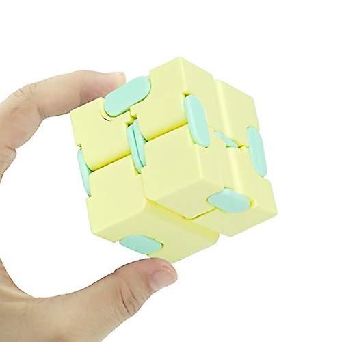 Cube Fidget Cube Toy Soulagement Du Stress Pour Adultes Et Enfants, Fidget Toy Cute Puzzle Flip Cube Pour Soulager L'anxit Et Tuer Le Temps Jaune